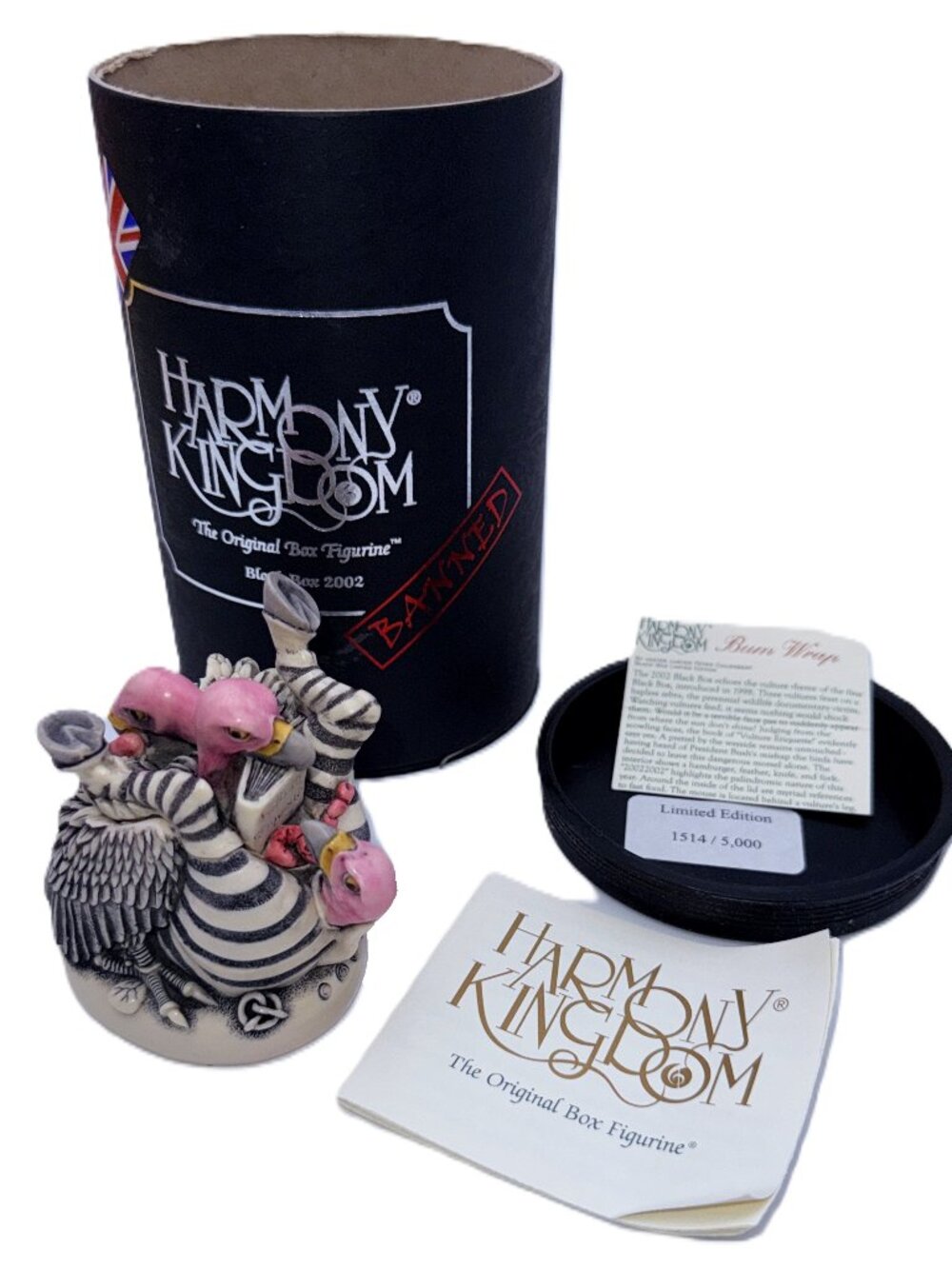 Harmony Kingdom Black Box Banned BUM WRAP Goth Morbid Trinket Box LE 1514/5000